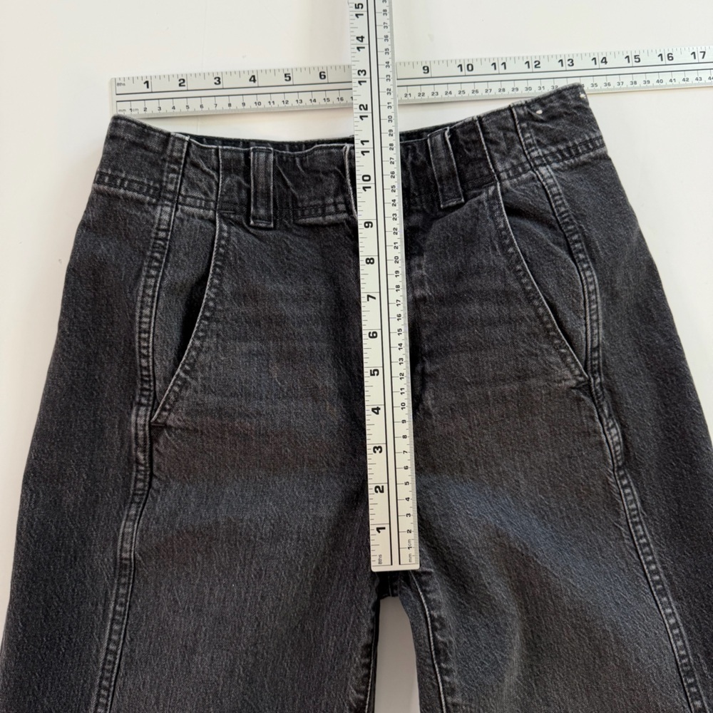 Madewell Jeans Womens 25 Washed Black Tapered Denim Trousers High Rise - Picture 8 of 11